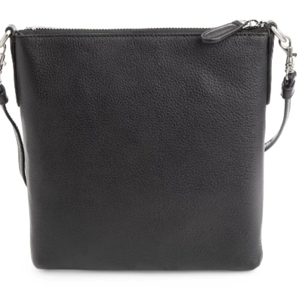 Royce New York - Pebble Grain Leather Crossbody Bag, BLACK